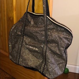 Large gold shimmer Victoria Secret tote
